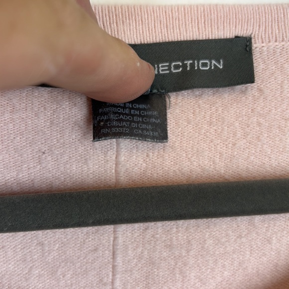 French Connection Women's Light Rose Pink Embellished Long Sleeve Sweater Size S - Picture 3 of 5